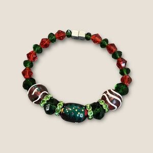 Vintage Glass bead Christmas Tree Bracelet